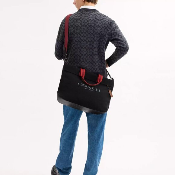 NWT Coach CJ486 Canvas Tote 38 Tote Bag in Black *SEALED* - Picture 2 of 10